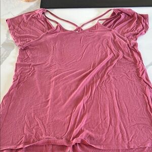 Pink Backless Short Sleeve T-Shirt